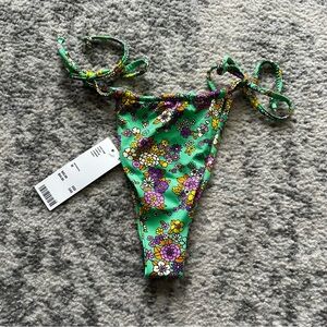 Urban Outfitters green floral string bikini bottom